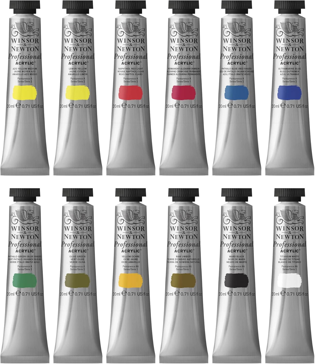 Winsor & Newton Artists' Acrylic Color 12-Tube Set